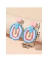 Cute Macaron Rainbow Acrylic Earrings - Multicolour - One Size, hi-res
