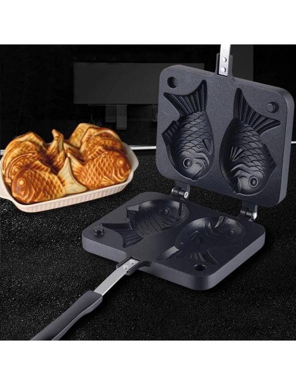 Non-Stick Taiyaki Fish Shaped Waffle Frying Pan Maker Home Food Cooking Baking Mold Waffle Maker - One Size, hi-res image number null