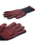 1 Pair Red Stripe Bbq Gloves Heat Resistant Oven Fireproof Flame Retardant Barbecue Cooking Microwave Gloves Bbq Tool - One Size, hi-res