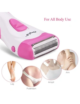 110-240V Rechargeable Lady Shaver Women Epilator Electric Hair Remover Depilador Face Body Arm Leg Hair Removal (Pink) - One Size