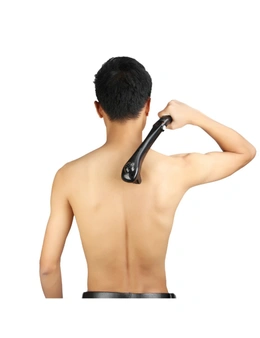 Electric Back Hair Shaver Foldable Trimmer Body Men's Shaving Groomer - Black