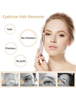 Electric Eyebrow Trimmer Finishing Touch Flawless Brows Hair Remover Led Light - One Size