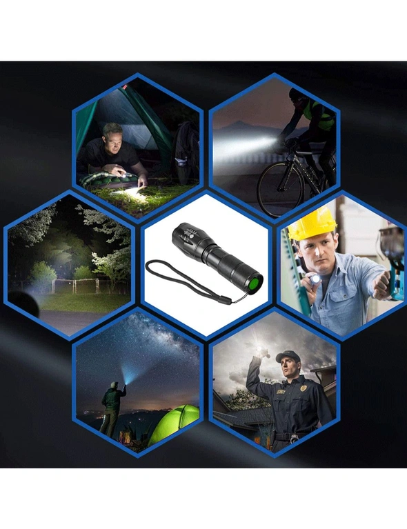 Led Ultra Bright Tactical Flashlight With Adjustable Focus - One Size, hi-res image number null