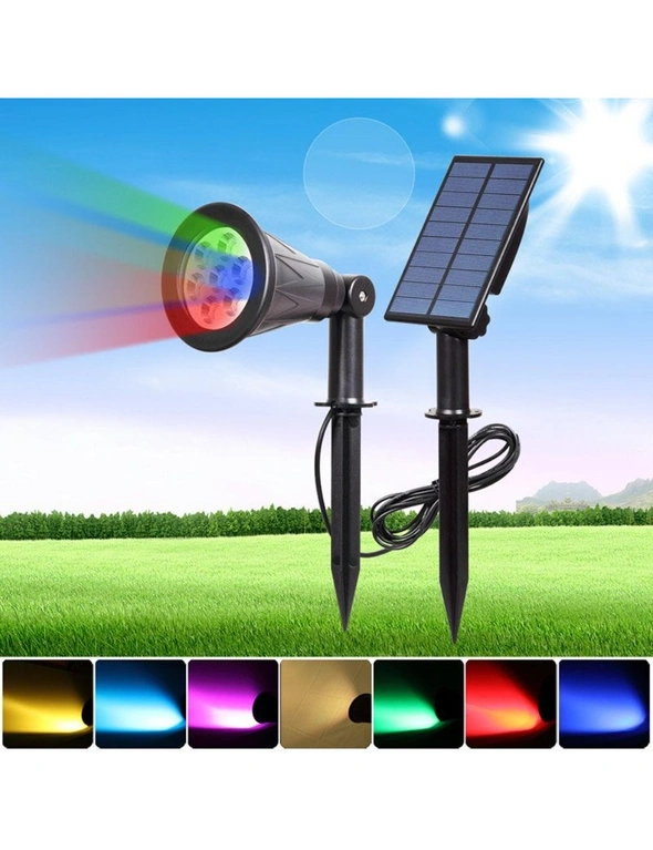 7 Led Solar Garden Waterproof Lawn Solar Light Sensor Control Spike Outdoor Landscape Lamps - One Size, hi-res image number null