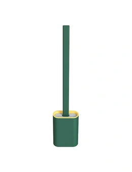 Quick-Drying Silicone Toilet Brush With Holder - Green