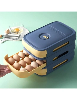 Refrigerator Egg Storage Box Organizer Drawer Type Case Holder Kitchen Accessory Fresh Box Dumplings - White