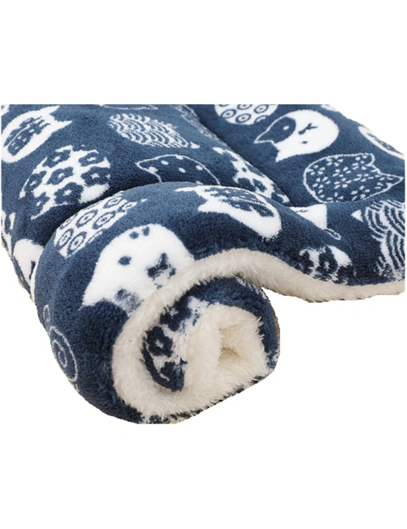 Soft Coral Fleece Warm Winter Dog Bed Pet Mat - Grey - S 49X32cm - Bear, hi-res image number null