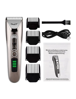 Professional Men's Hair Clippers Led Display Trimmer Barber Haircut Ceramic Blade Shaver Usb Rechargeable Razor Machine - One Size