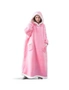 Winter Oversized Wearable Blanket Fleece Hoodies - Pink - Length 120Cm, hi-res