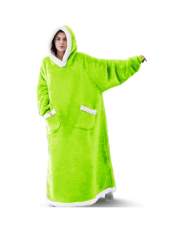 Winter Oversized Wearable Blanket Fleece Hoodies - Pink - Length 120Cm, hi-res image number null