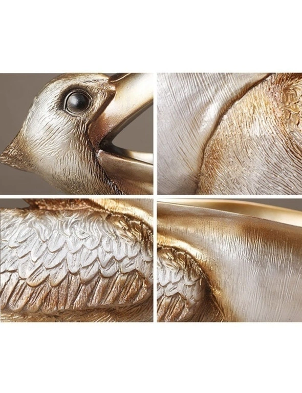 Resin Pelican Ornament Key Holder Jewellery Storage Home Decor - Bronze, hi-res image number null
