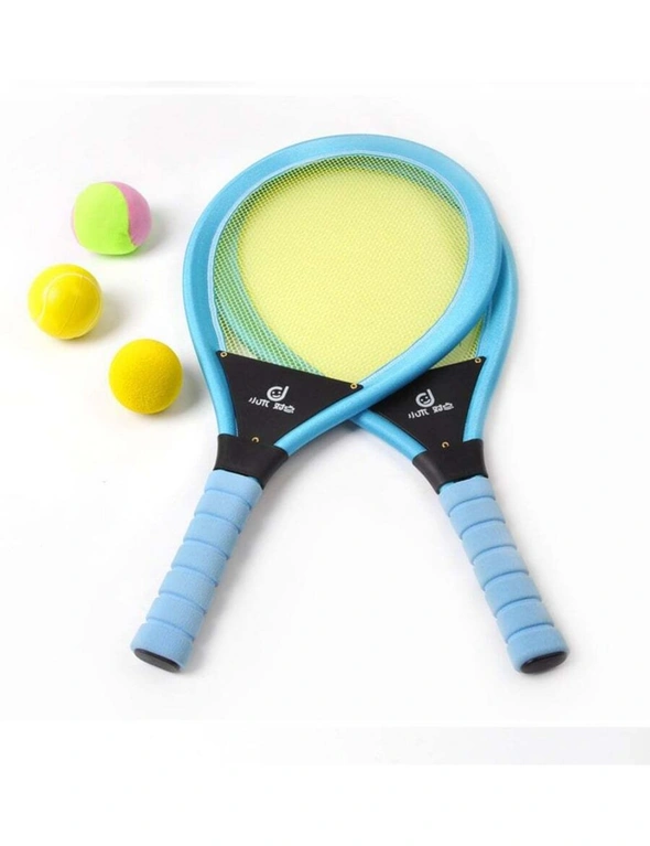Kids Tennis Racket Set, Nbr Badminton Tennis Rackets Balls Set, Kids Racket Play Game Toy Set, Play At The Beach Or Lawn - Blue, hi-res image number null