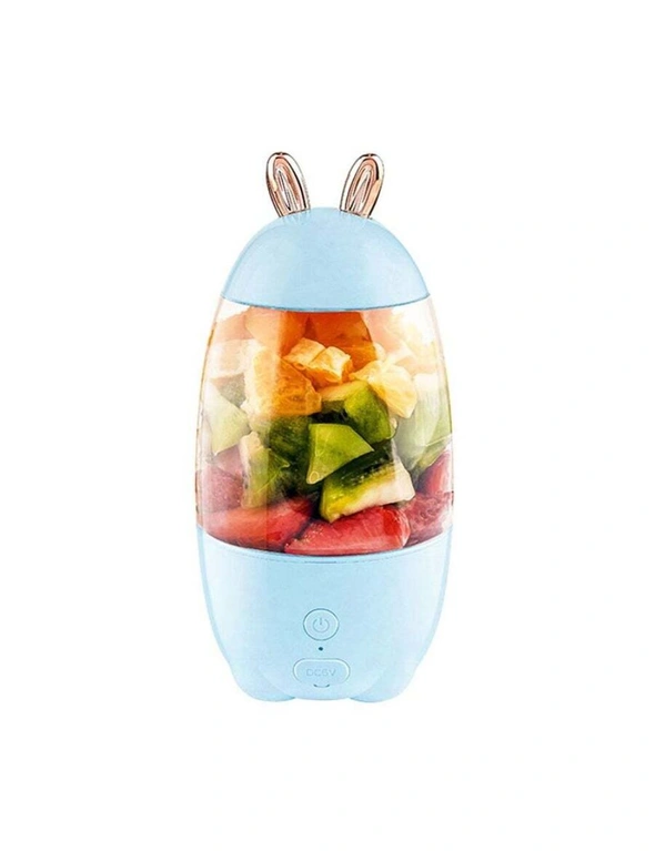 Lovely Rabbit Household Portable Usb Rechargeable Juicer Cup Fruit Blender Mixer Portable Mini Size Multifunctional Fruit Juicer - White, hi-res image number null