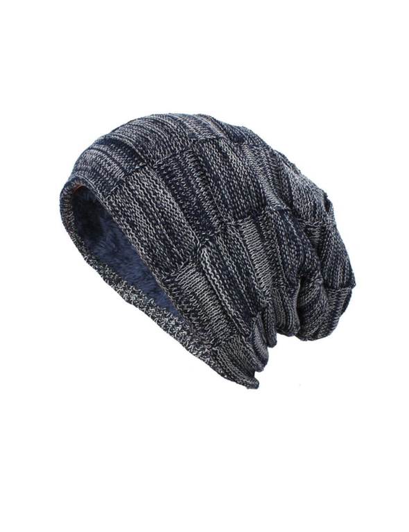 Unisex Warm Winter Outdoor Knitted Casual Beanie Hat - Navy, hi-res image number null