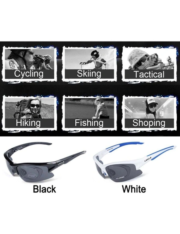 Hiking Glasses Tactical Polarized Men Shooting Glasses Airsoft Glasses Myopia For Camping Hiking Cycling Sunglasses 5 Lens - White, hi-res image number null