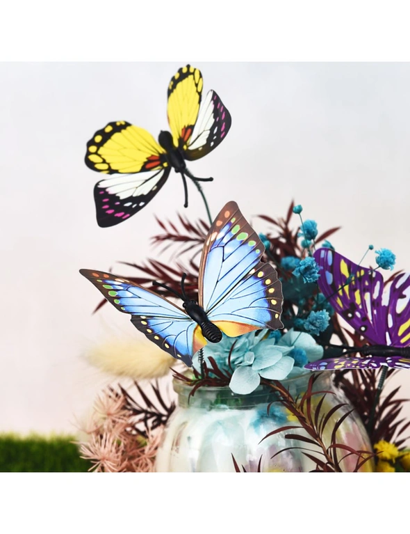 24Pcs/Set Colourful Butterflies Garden Stakes Flower Pot Outdoor Decorations - 24Pcs, hi-res image number null
