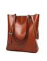Women Oil Leather Tote Handbags Vintage Capacity Shopping Crossbody Bag - One Size, hi-res