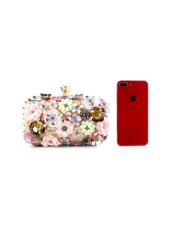 Flower Evening Clutch Bag Handbag Women's Accessories - Apricot, hi-res image number null