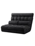 Artiss Lounge Sofa Bed 2-Seater Floor Folding Suede Charcoal - One Size, hi-res