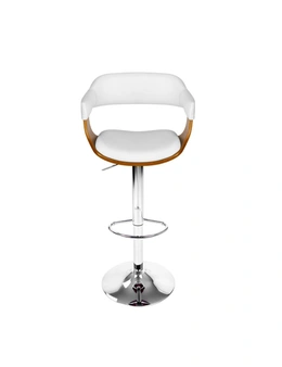 Artiss Wooden Pu Leather Bar Stool - White And Chrome - One Size