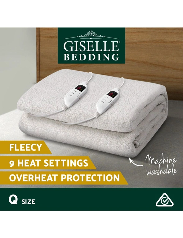 Giselle Bedding Queen Size Electric Blanket Fleece - One Size, hi-res image number null