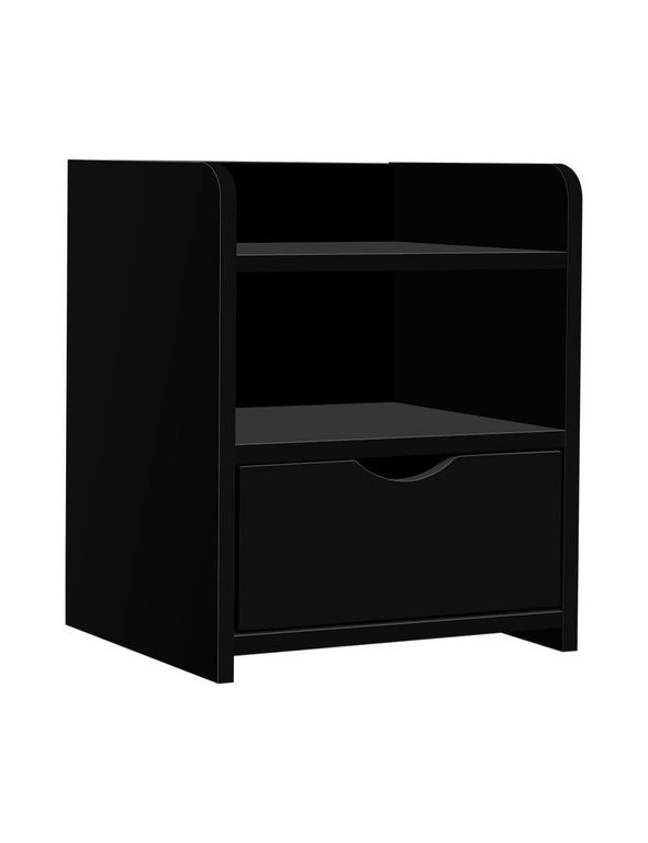 Artiss Bedside Table Drawer - Black - One Size, hi-res image number null