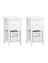 Artiss 2 Pcs Bedside Table - White - One Size, hi-res