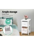 Artiss 2 Pcs Bedside Table - White - One Size, hi-res