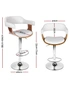 Artiss Set Of 2 Wooden Pu Leather Bar Stool - White And Chrome - One Size, hi-res