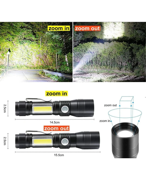 7 Modes Waterproof Rechargeable Uv Light Flashlight Torch For Camping - One Size, hi-res image number null