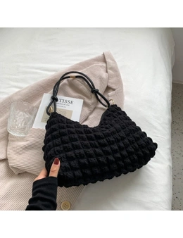 Fashionable Shoulder Bag Modern Style Leisure Handbag - Black