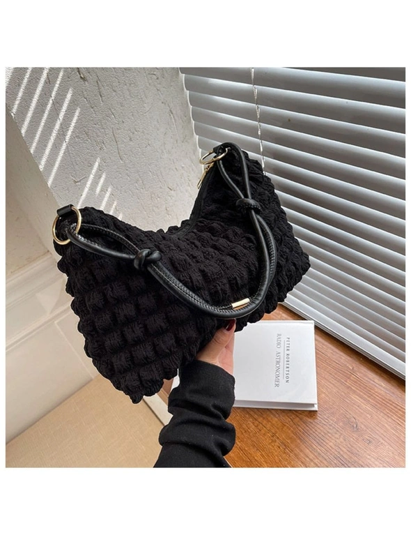 Fashionable Shoulder Bag Modern Style Leisure Handbag - Black, hi-res image number null