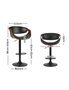 Artiss Bar Stools Swivel Chair Kitchen Gas Lift Wooden Leather Black - One Size, hi-res