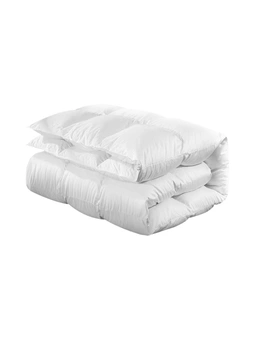 Giselle Bedding Duck Down Feather Quilt 500Gsm Queen Size - White - One Size