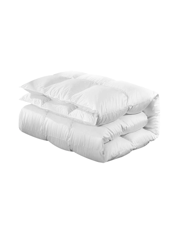 Giselle Bedding King Size 500Gsm Goose Down Feather Quilt - White - One Size, hi-res image number null