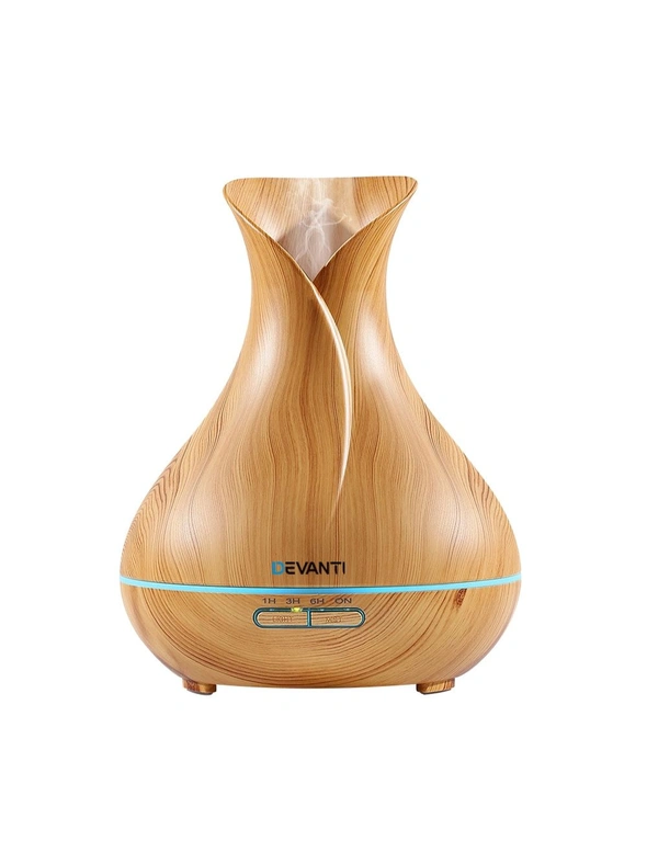 Devanti 400Ml In 1 Aroma Diffuser Remote Control - Light Wood - One Size, hi-res image number null