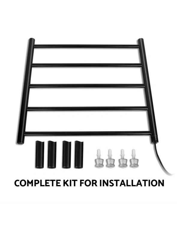 Devanti Heated Towel Rail Electric Warmer Heater Rails Holder Rack Wall Mounted - One Size, hi-res image number null