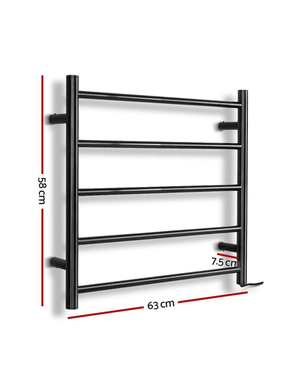 Devanti Heated Towel Rail Electric Warmer Heater Rails Holder Rack Wall Mounted - One Size, hi-res image number null