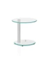 Artiss Side Coffee Table Bedside Furniture Oval Tempered Glass Top 2 Tier - One Size, hi-res