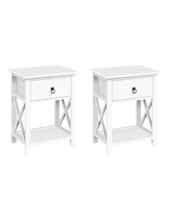 Artiss Set Of 2 Bedside Tables Drawers Side Nightstand Lamp Chest Unit Cabinet - One Size, hi-res image number null