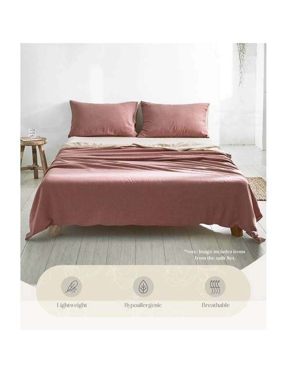 Cosy Club Sheet Set Cotton Sheets Double Vanilla Rhubarb - One Size, hi-res image number null
