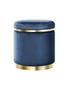 Artiss Foot Stool Round Velvet Ottoman Rest Pouf Padded Seat Footstool Navy - One Size, hi-res