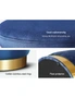 Artiss Foot Stool Round Velvet Ottoman Rest Pouf Padded Seat Footstool Navy - One Size, hi-res