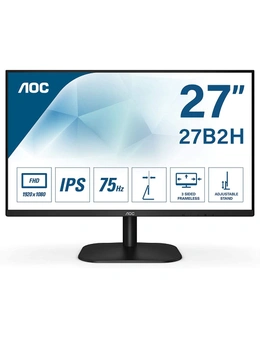 AOC 27B2H 27" 75Hz FHD Flicker-Free Frameless IPS Monitor HT