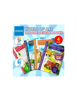 Office Central 4PK World Of Art Adult Colouring Books A4 Size Country Cottage Castles England