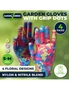 Garden Greens 4PCE Garden Gloves Grip Dots Floral Designs Durable S/M Size Nylon & Nitrile Blend, hi-res