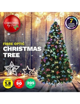 Christmas By Sas Christmas Tree & Star 6ft Fibre Optic Colour Changing Easy Assemble 180cm