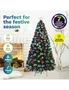 Christmas By Sas Christmas Tree & Star 6ft Fibre Optic Colour Changing Easy Assemble 180cm, hi-res