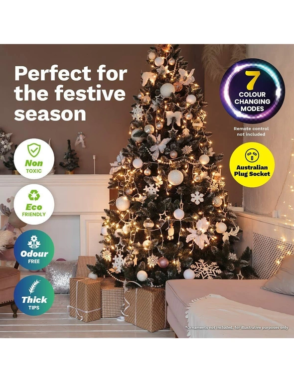 Christmas By Sas SAS 90cm Fibre Optic/LED Christmas Tree 90 Tips Multicolour Star & Ornaments, hi-res image number null