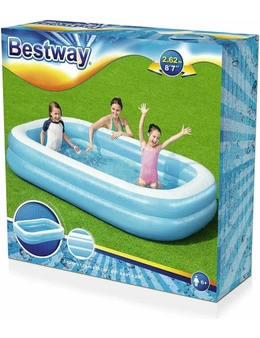 Bestway Inflatable 2.62m (8.7ft foot) Rectangular Family Swimming Paddling Pool